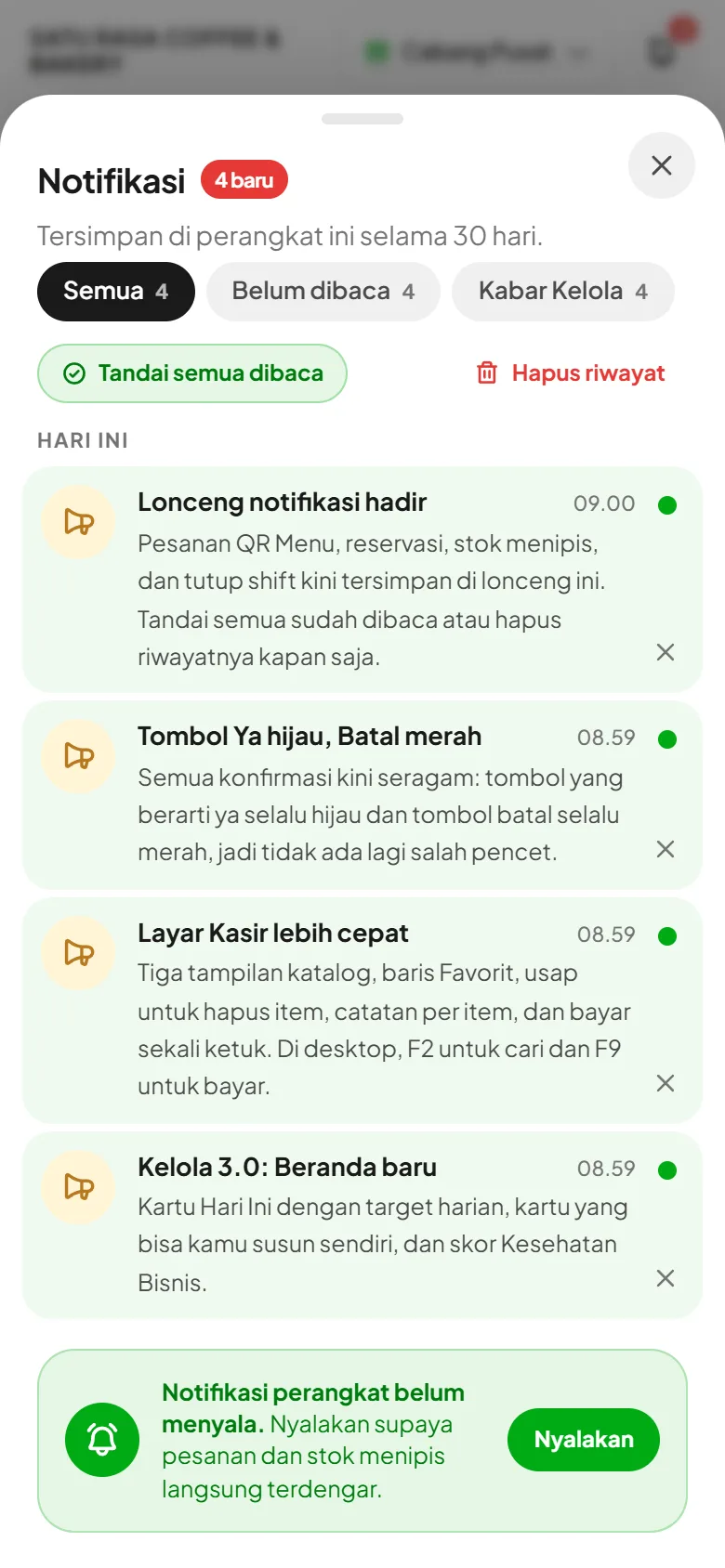 Baca, saring, dan bersihkan