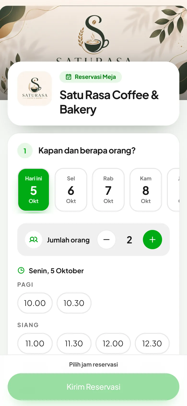 Reservasi online lewat link